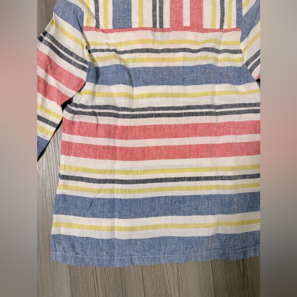 BODEN Women’s Striped Multicolor V-Neck Linen Top - Picture 5 of 6